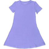 Poppin Purple Bamboo Girls' Short Sleeve Dress