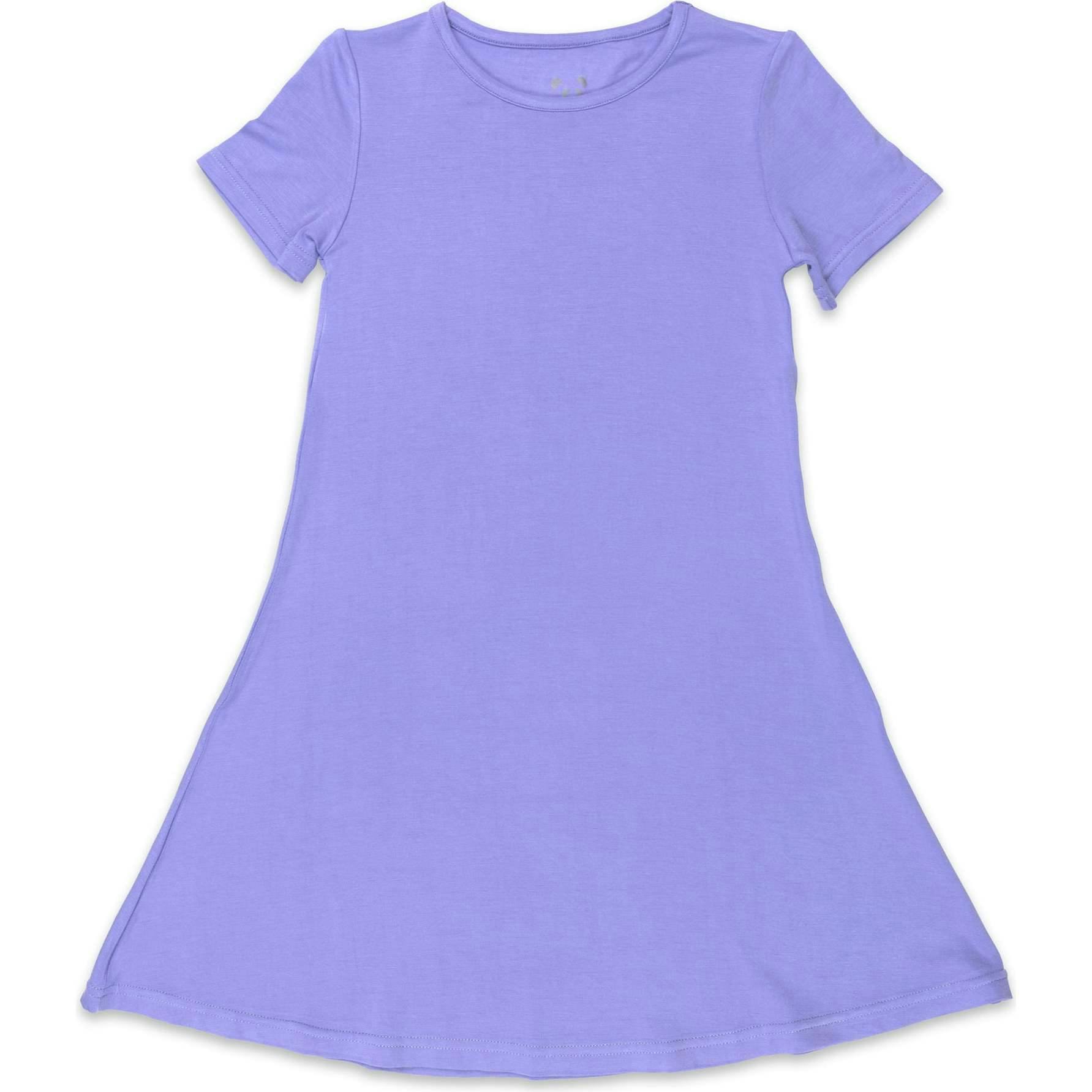 Poppin Purple Bamboo Girls' Short Sleeve Dress