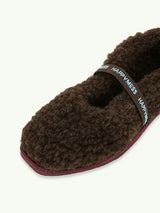 women's merino wool slippers - chocolate brown