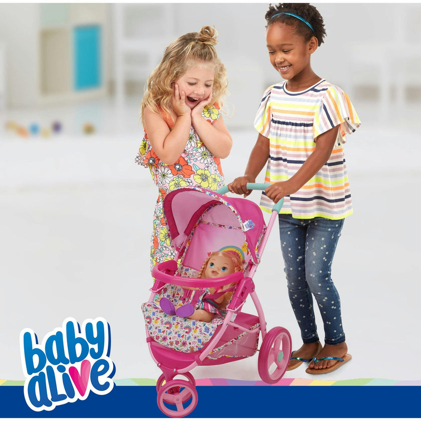 Baby Alive Doll Jogging Stroller - Pink & Rainbow