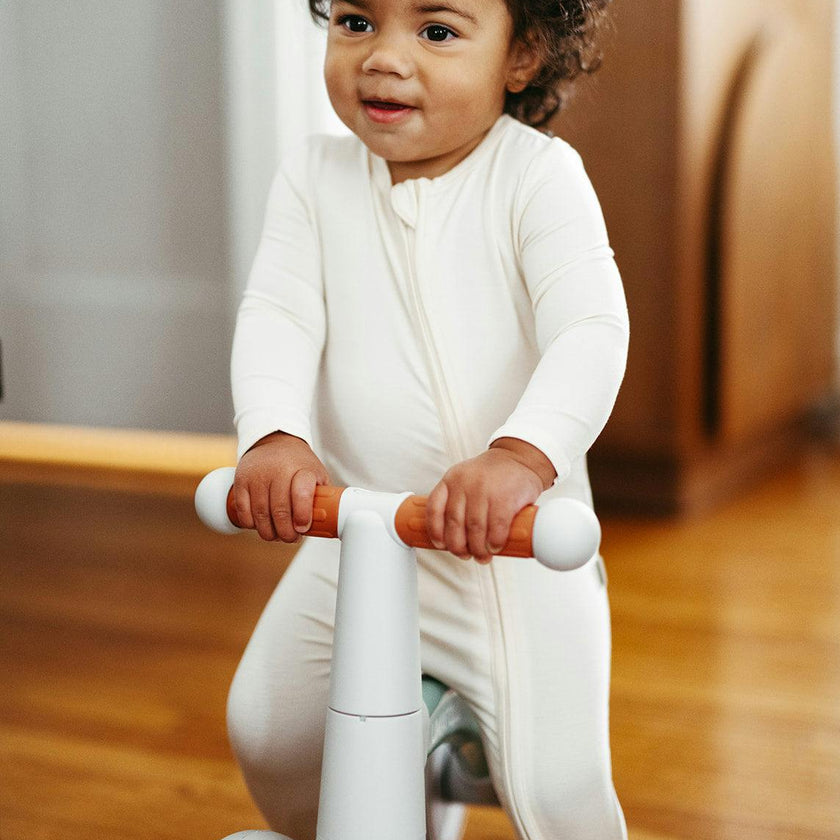 Salt Luxe Solid Zipper Footed Romper