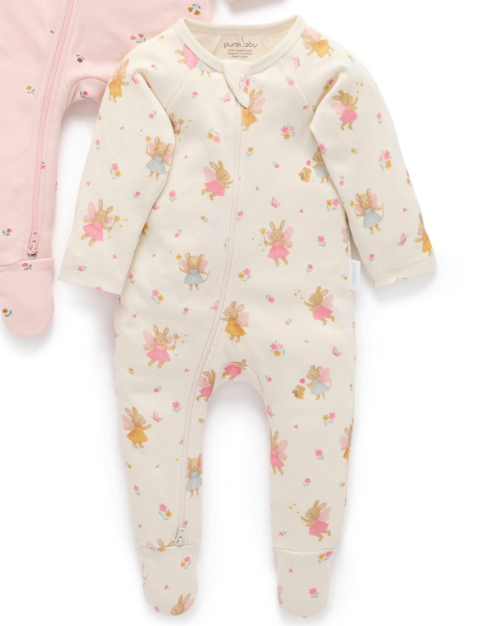 Printed Zip Growsuit Pack Cloud Little Fairies Print