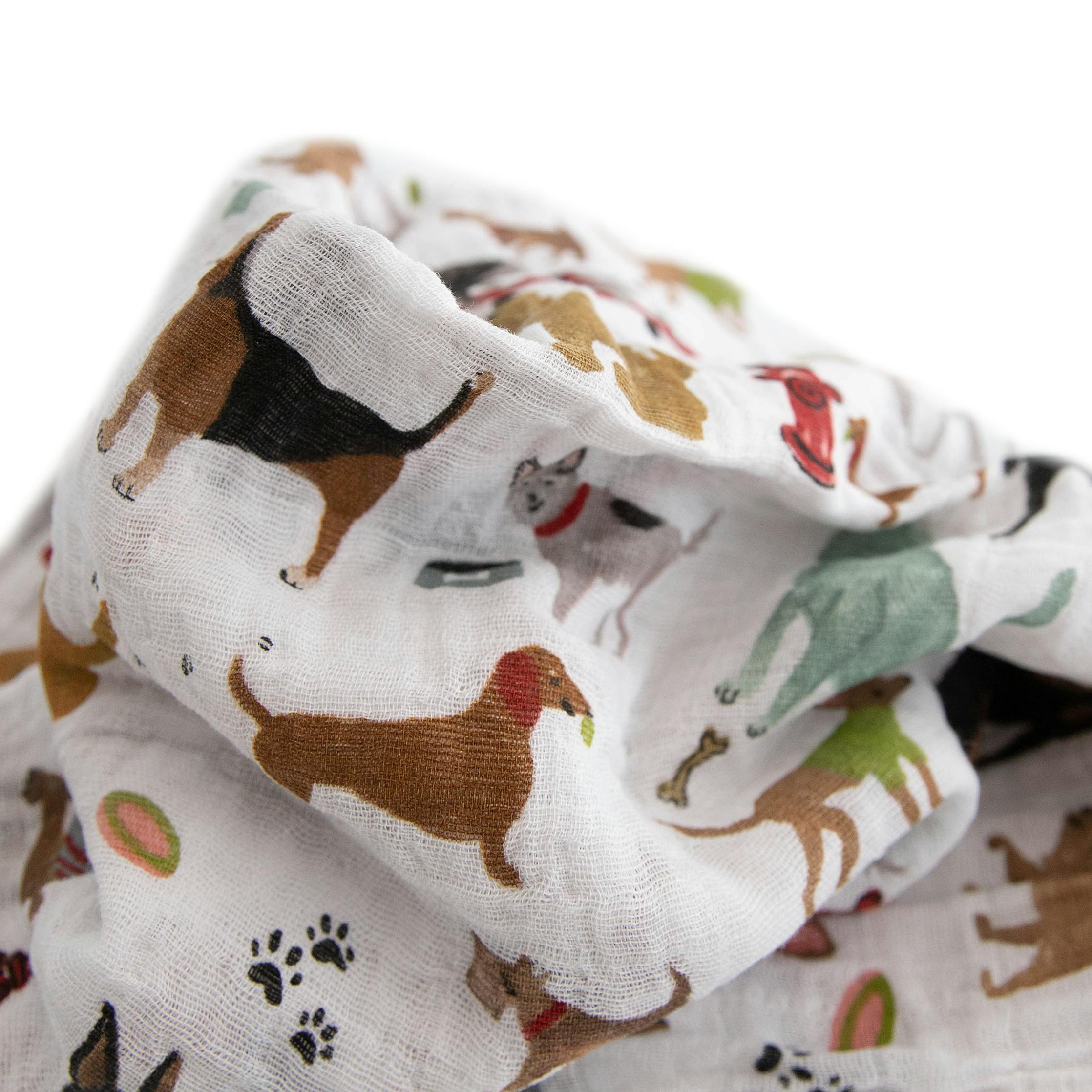 Cotton Muslin Swaddle Blanket - Woof