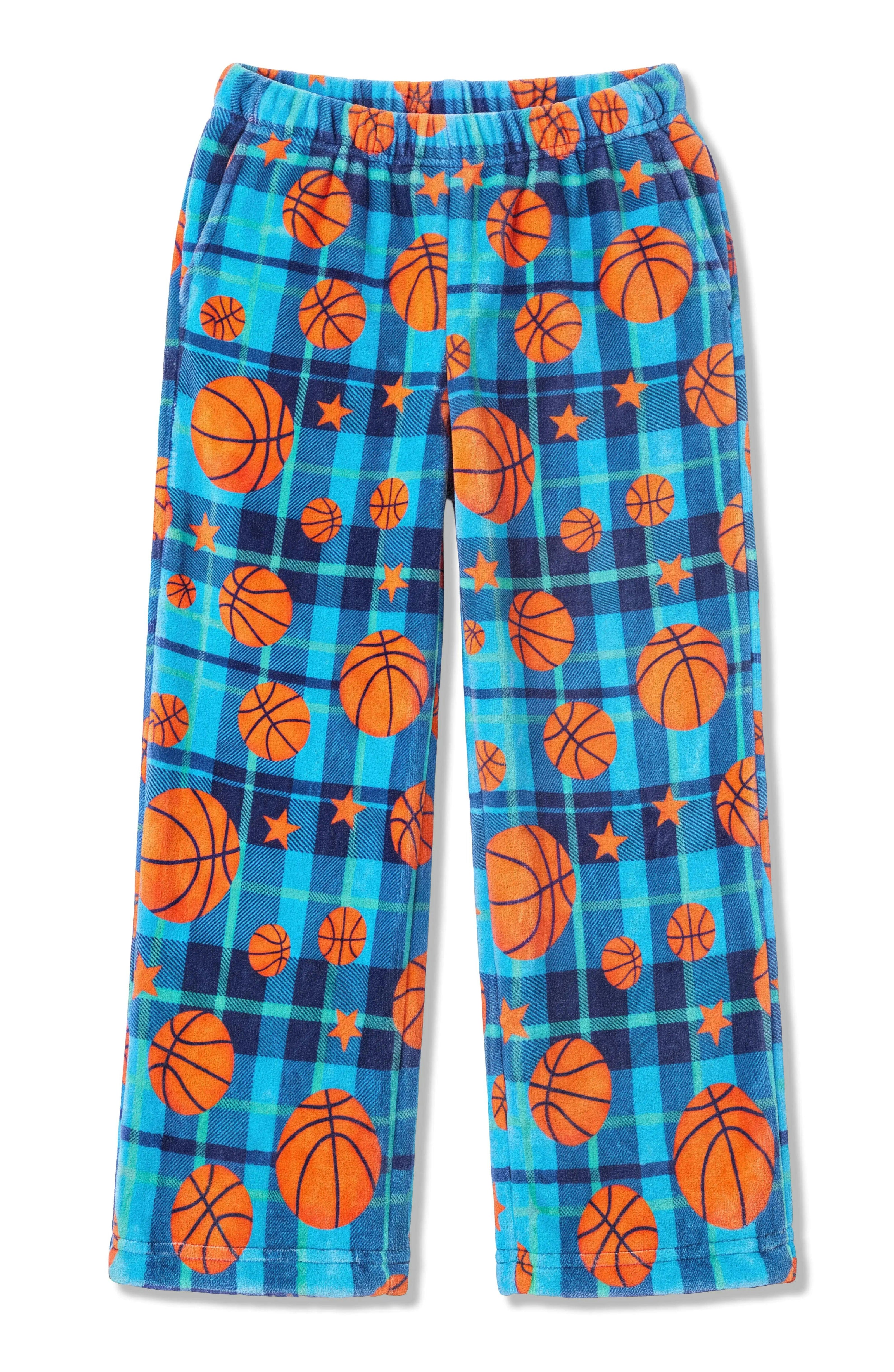 Boys Swish Plaid Plush Pants