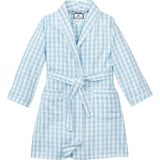 Kid's Twill Robe in Light Blue Gingham