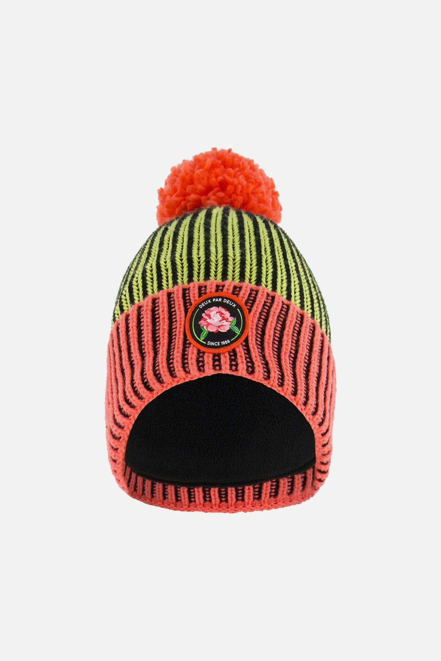 Ribbed Knit Pompom Beanie Hat