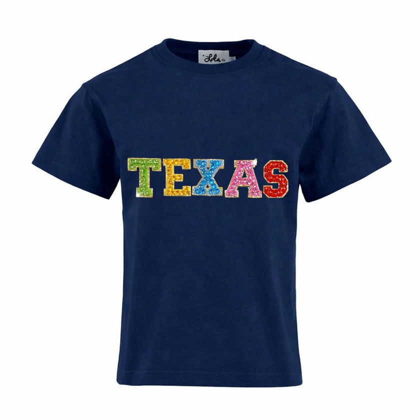 Texas Rhinestone Gem Crew Neck T-Shirt
