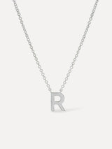 Silver Initial Necklace - Letter Necklace
