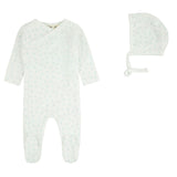 Velour Printed Footie And Bonnet