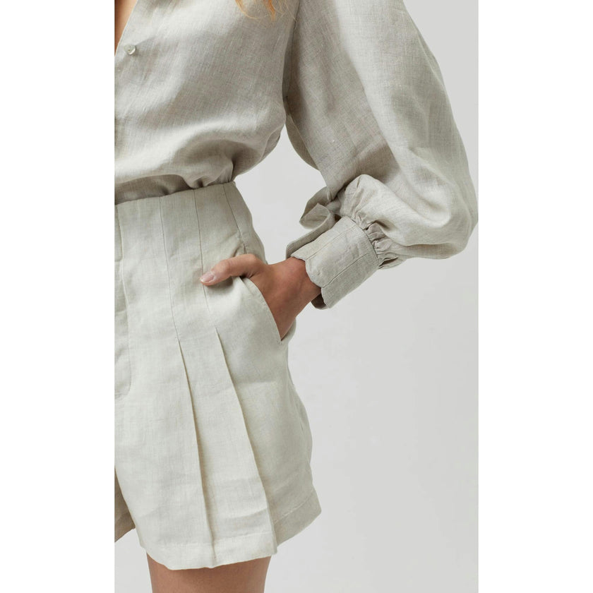 Frida Linen Shorts - Black
