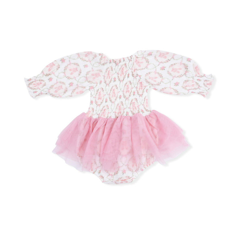 Cameo Ballet Shoes - Long Sleeve Smocked Bubble with Tutu