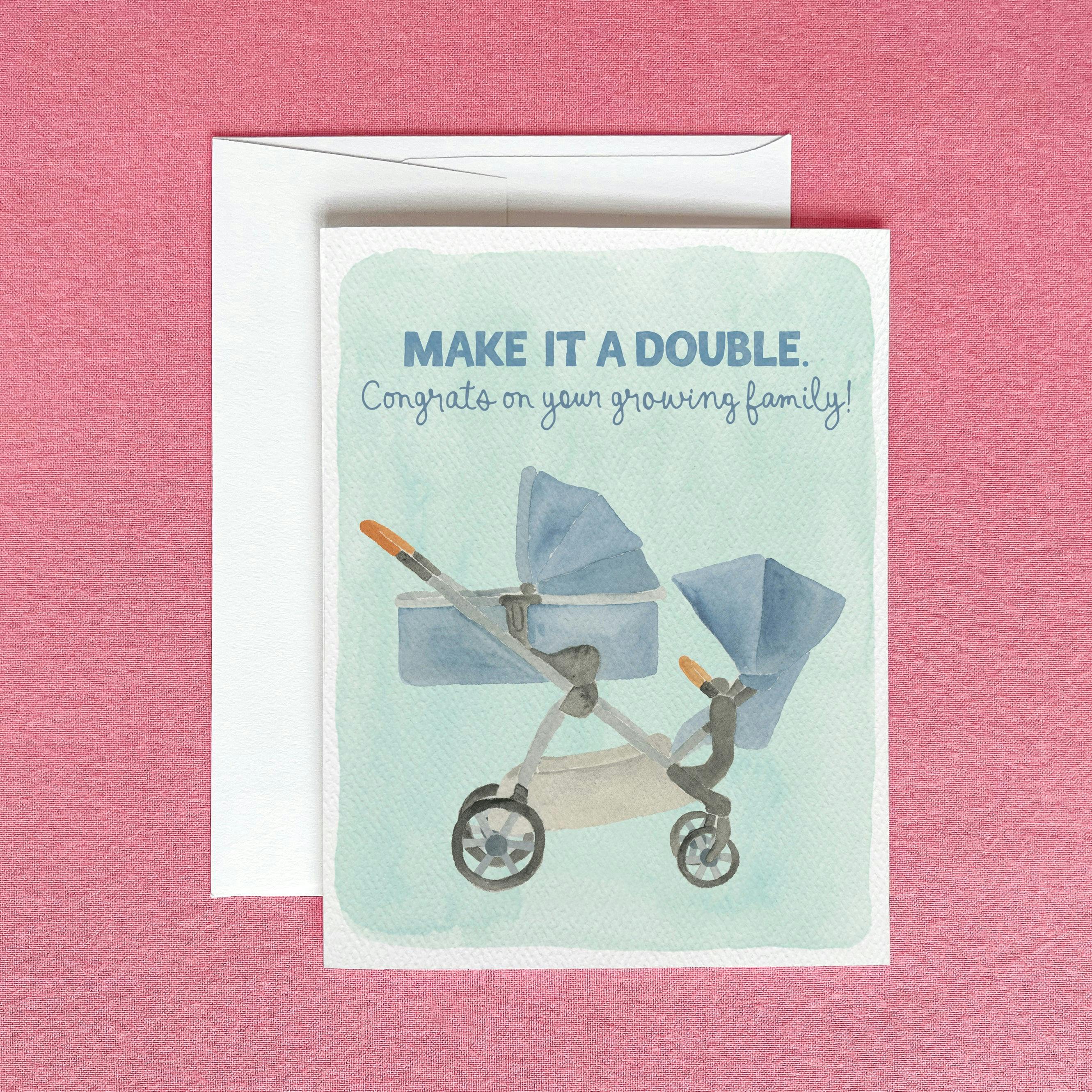 Make It a Double Baby Greeting Card