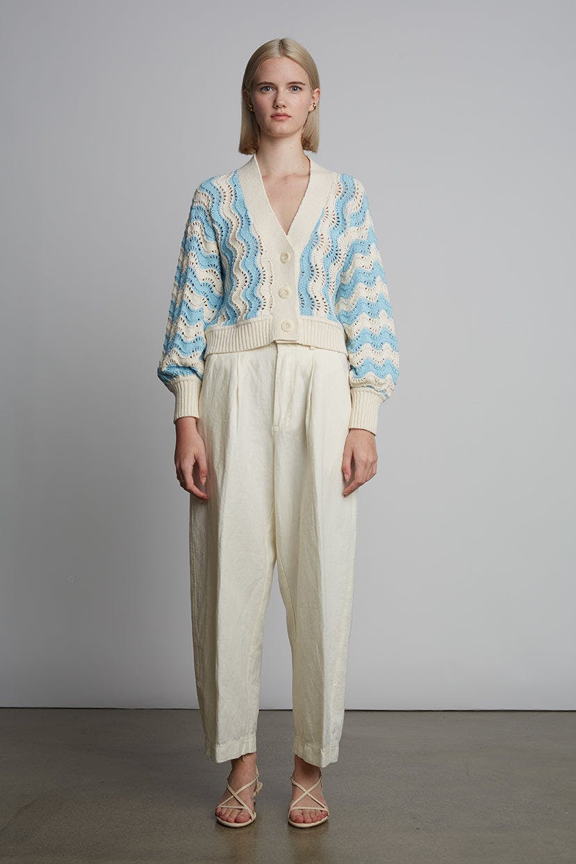 LUNA CARDI | IVORY + SKYE BLUE