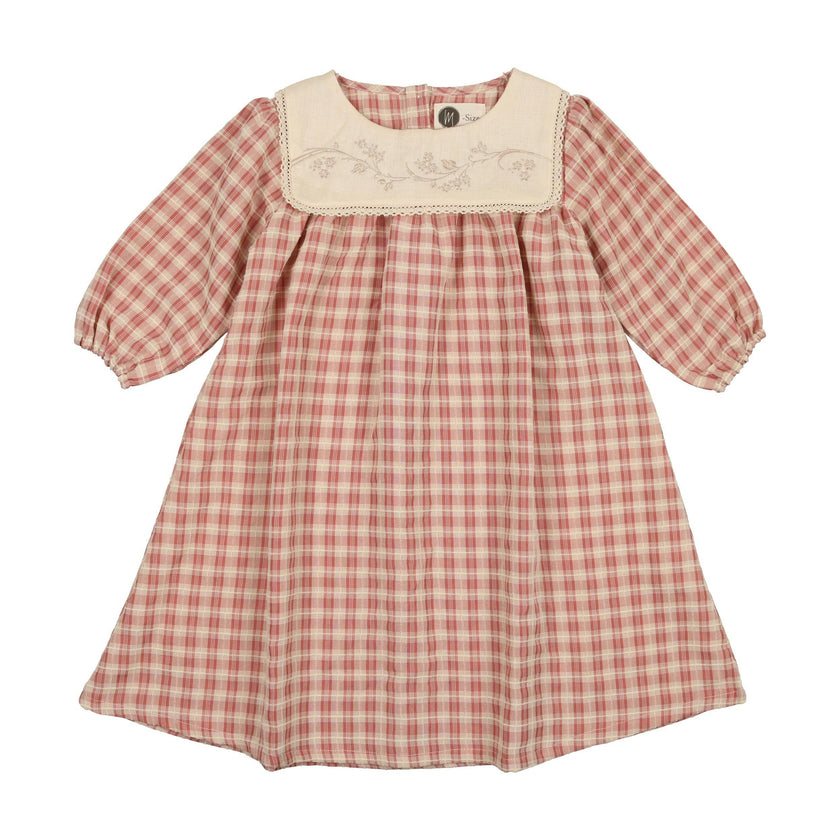 Textured Plaid Long Sleeve Dress