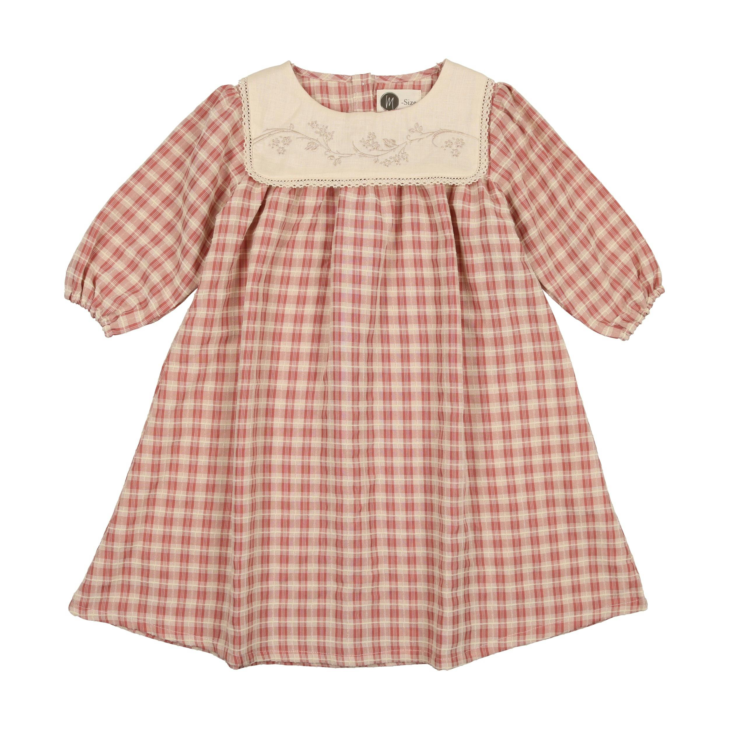 Textured Plaid Long Sleeve Dress