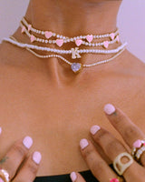 MICROPAVE INITIAL PEARL NECKLACE