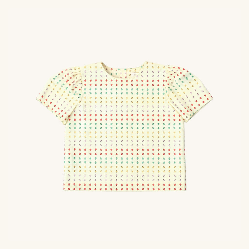 Puff Sleeve Blouse in Ladybug