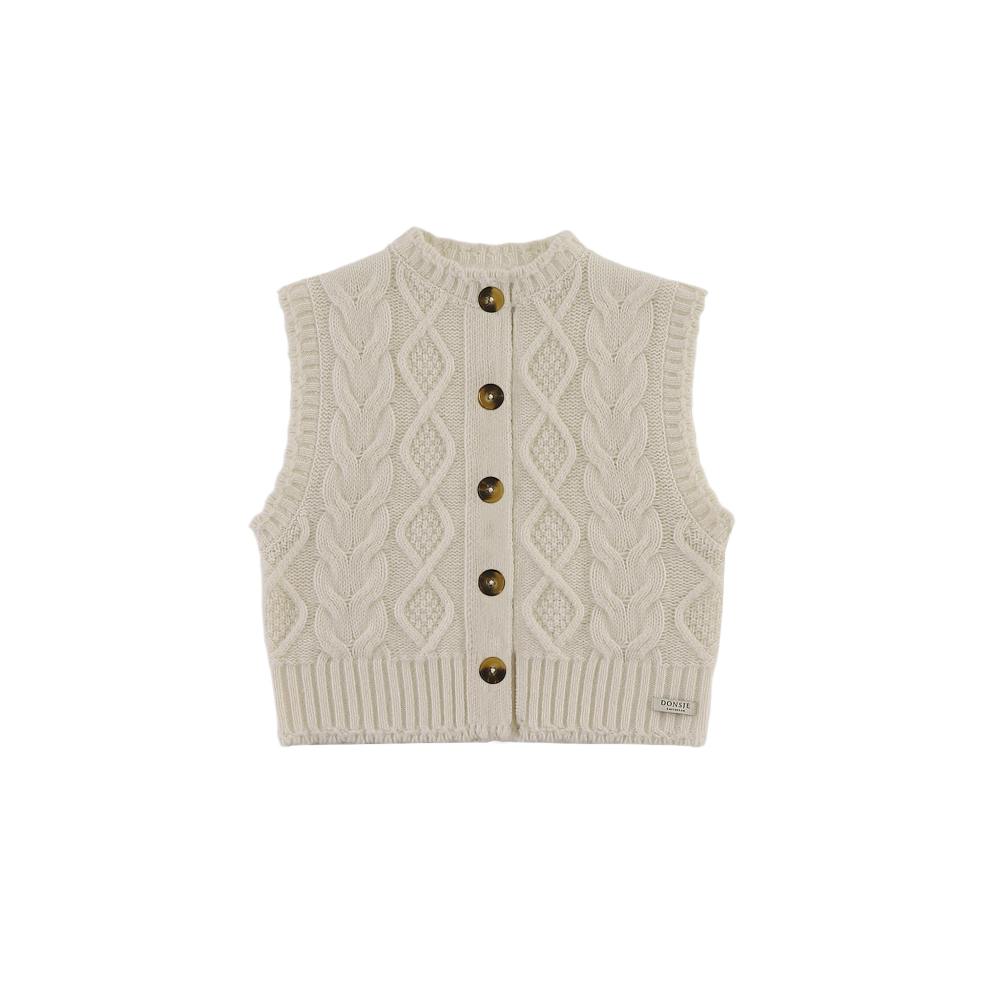 Landien Merino Wool Vest | Crispy White