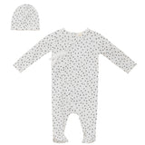 Flower Print Crinkle Snap Front Floral Romper and Hat Two Piece Set