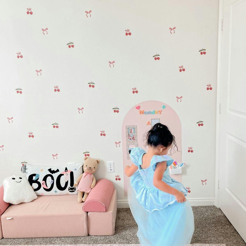 Peel & Stick Fabric Wall Stickers - Cherries & Bows