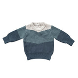 Boys Colorblock Knit Sweater in Slate