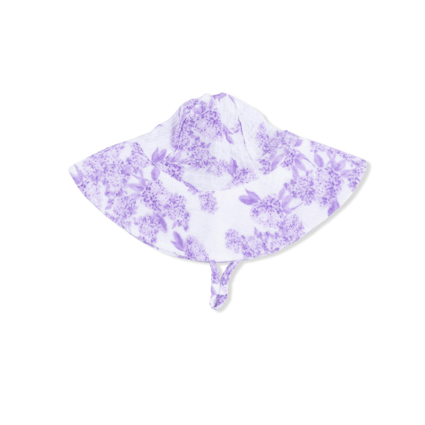 Lilac Floral - Wide Brim Sun Hat