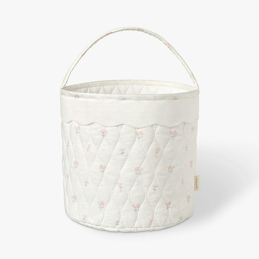 Quilted Storage Basket - Pink Ditsy Floral