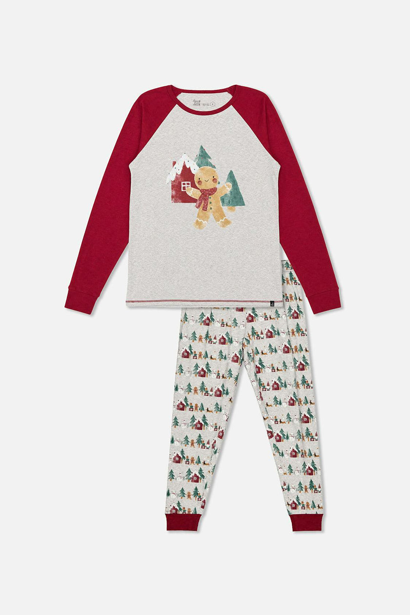Men Two Piece Christmas Pajama Set Holiday Print