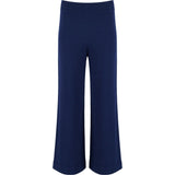 women's navy wide leg knit pant