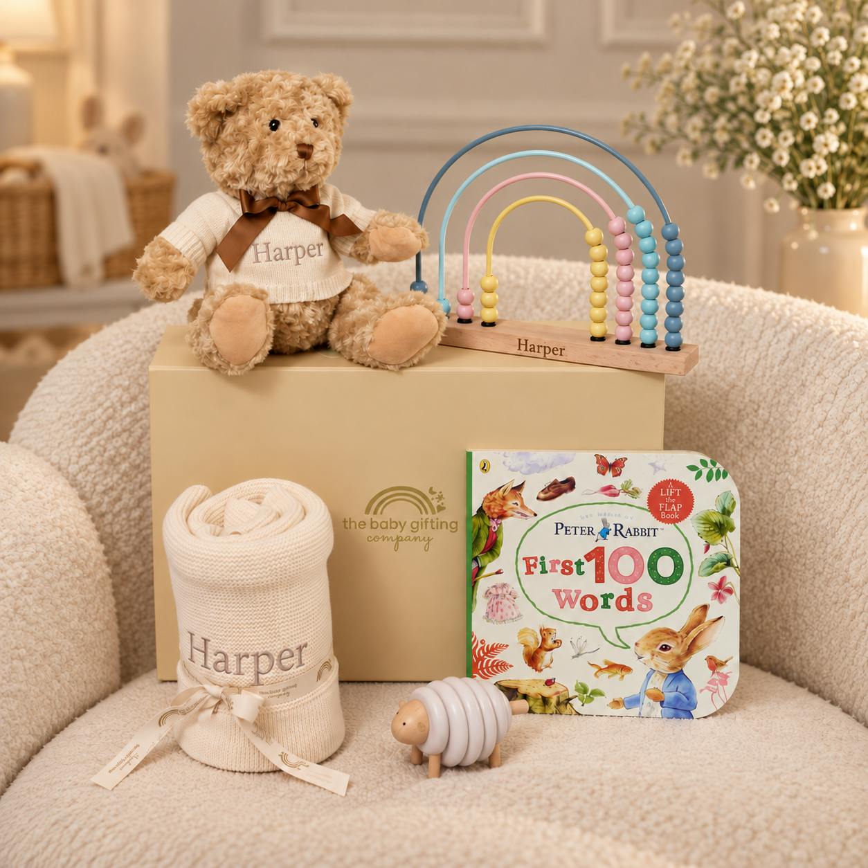 Personalized New Baby Lamb Tales Gift Set