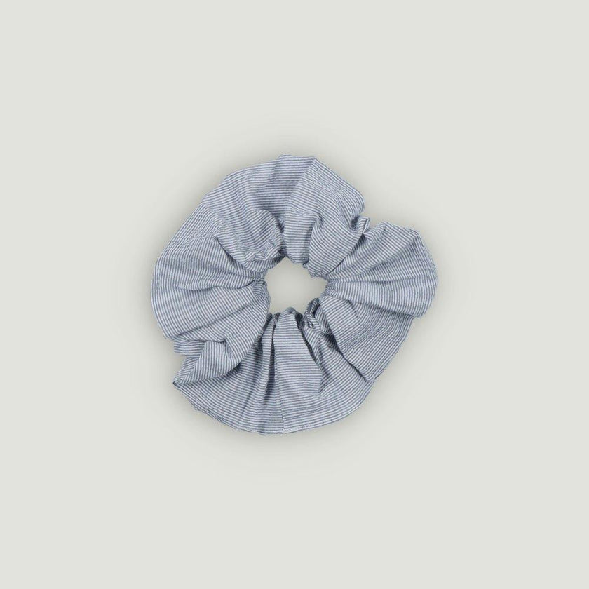 Cloe Woman Big Scrunchie Summer Midnight Pinstripes