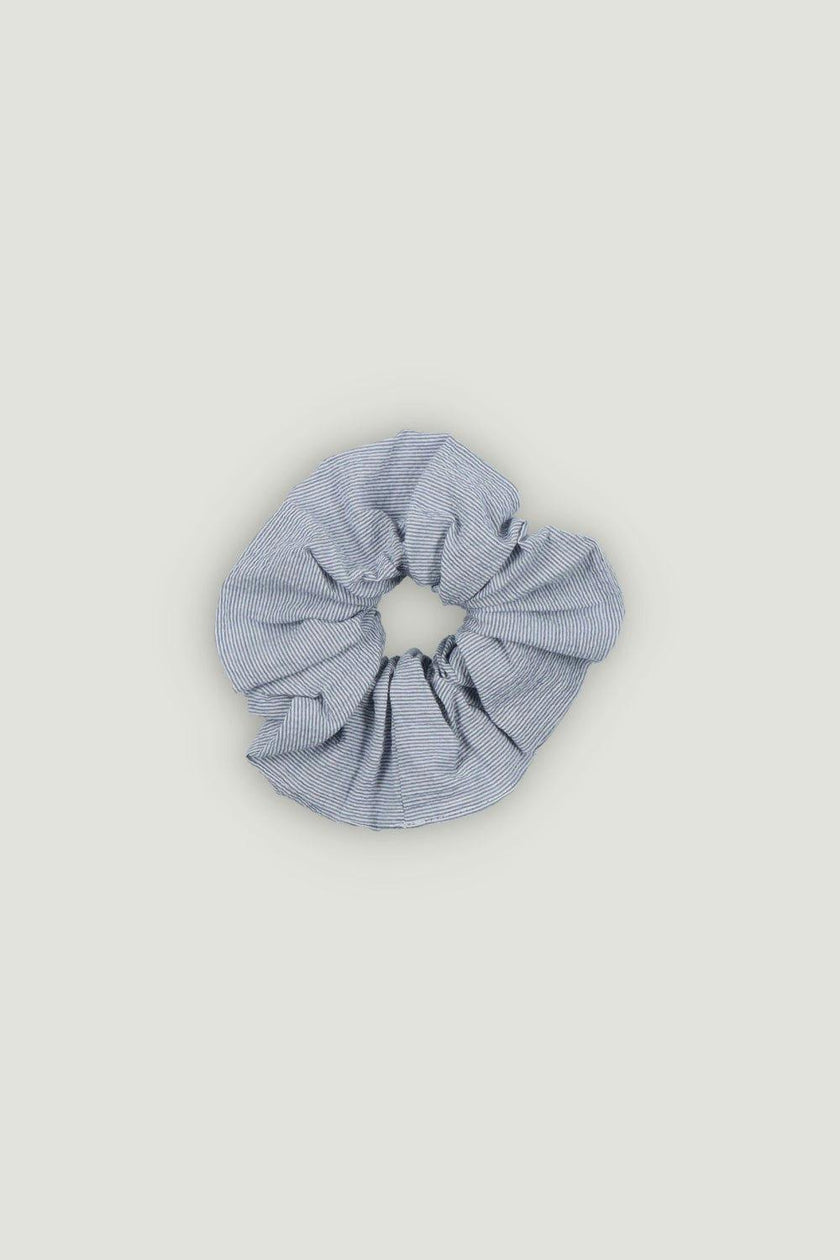 Cloe Woman Big Scrunchie Summer Midnight Pinstripes