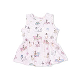 Fancy Hounds with Bows - Peplum Tank Top and Bike Short