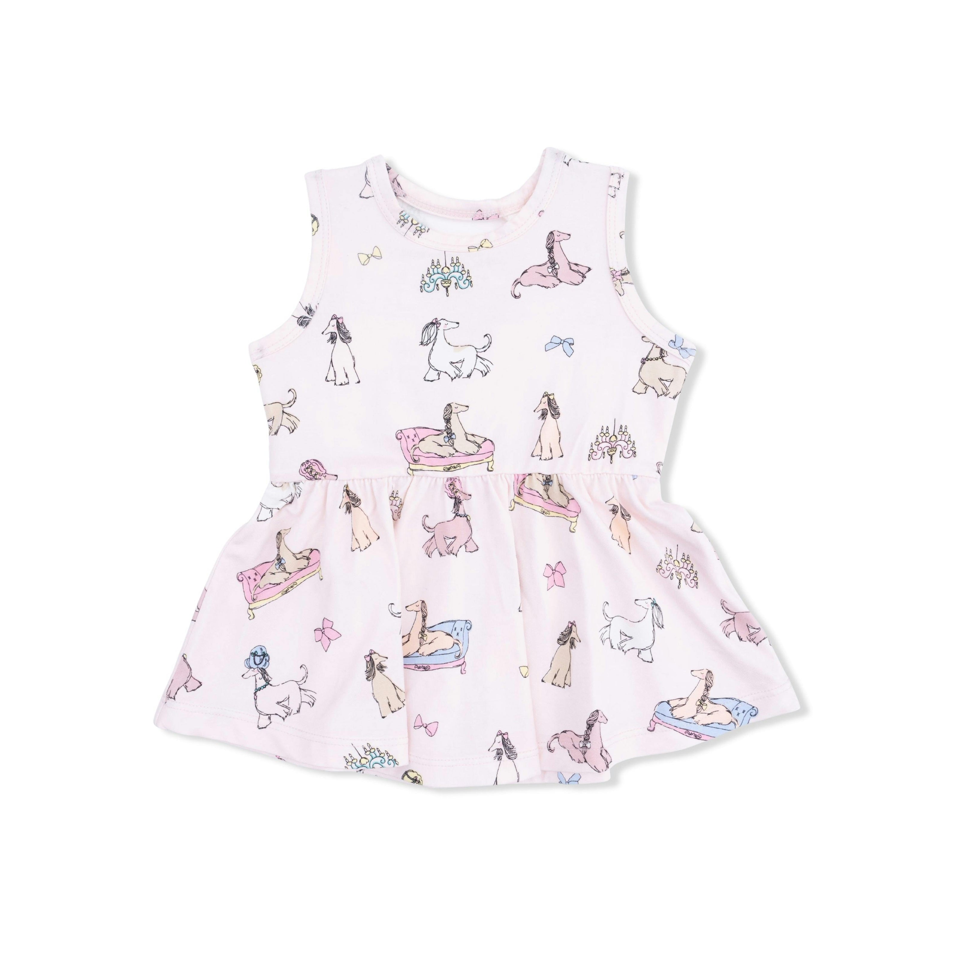 Fancy Hounds with Bows - Peplum Tank Top and Bike Short