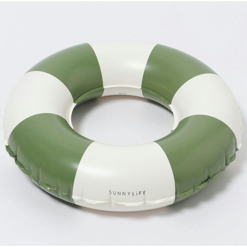 Mini Tube Pool Ring: Tides Out Olive Stripe