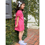 Lane Dress in Candy Pink Bitty Dot