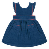 girls newport navy french terry pinafore dress