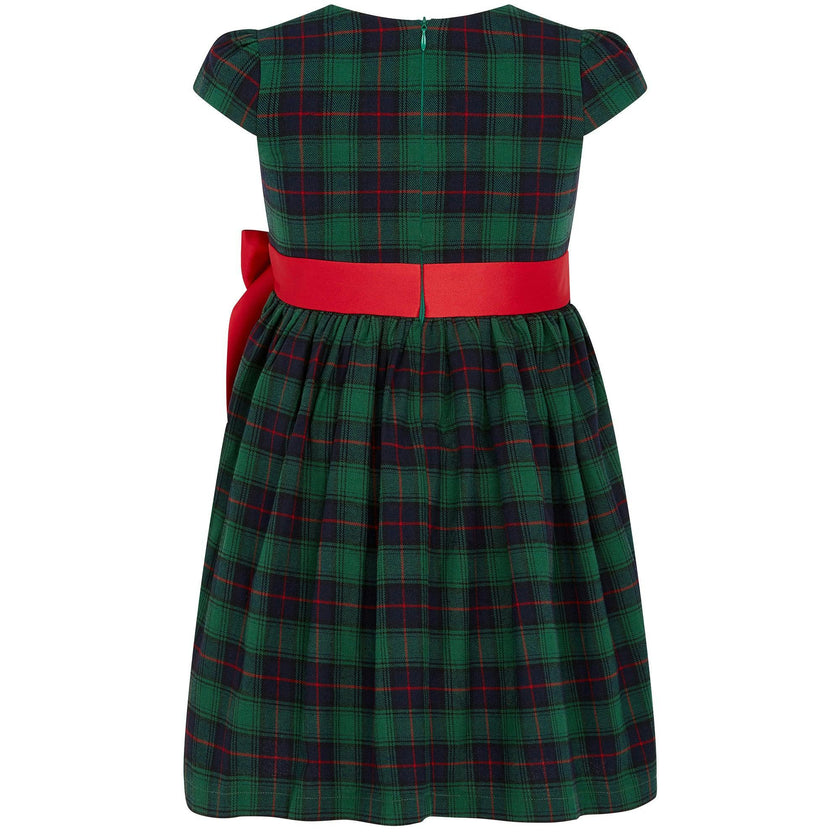 Joy Plaid Satin Bows Occasion Party Dress