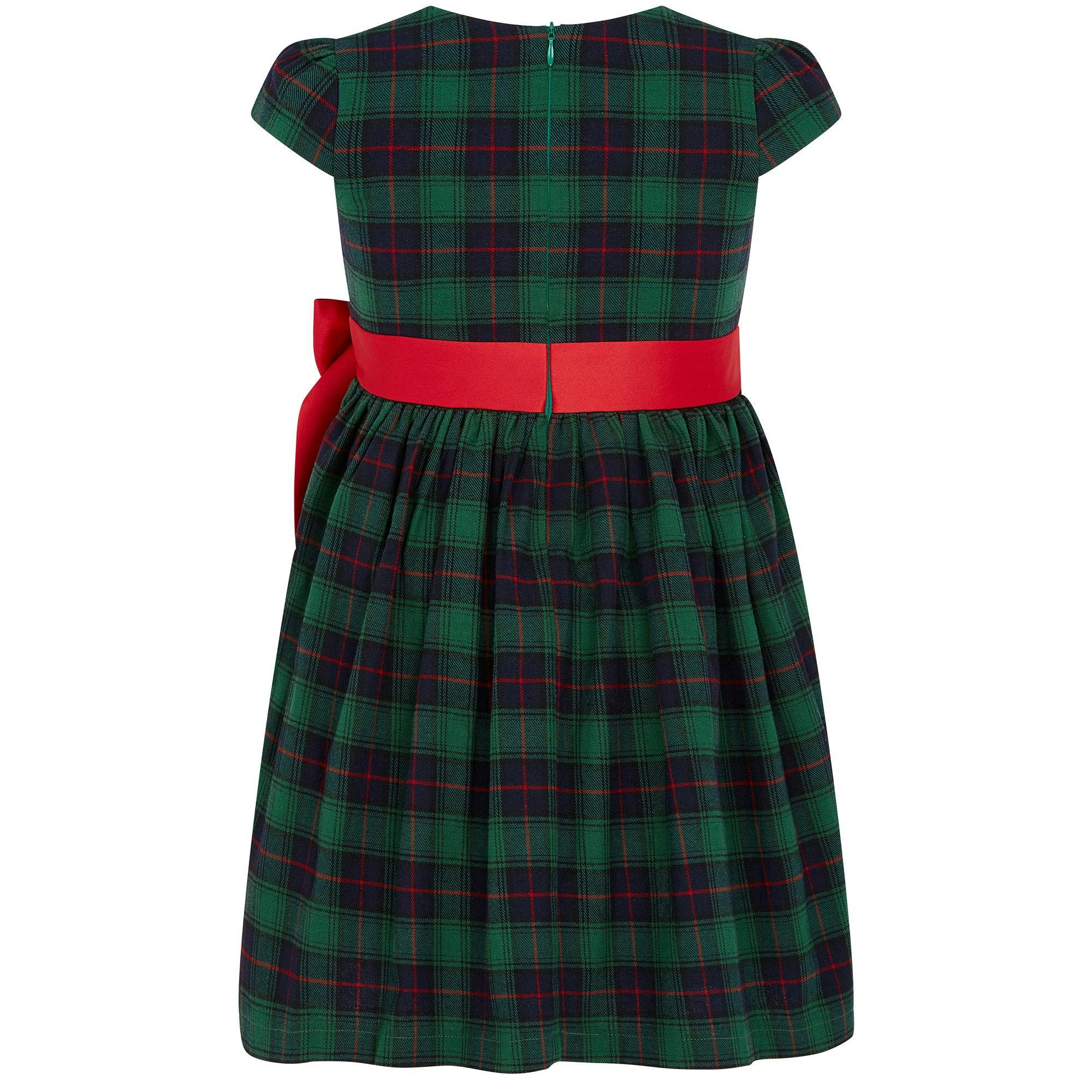 Joy Plaid Satin Bows Occasion Party Dress
