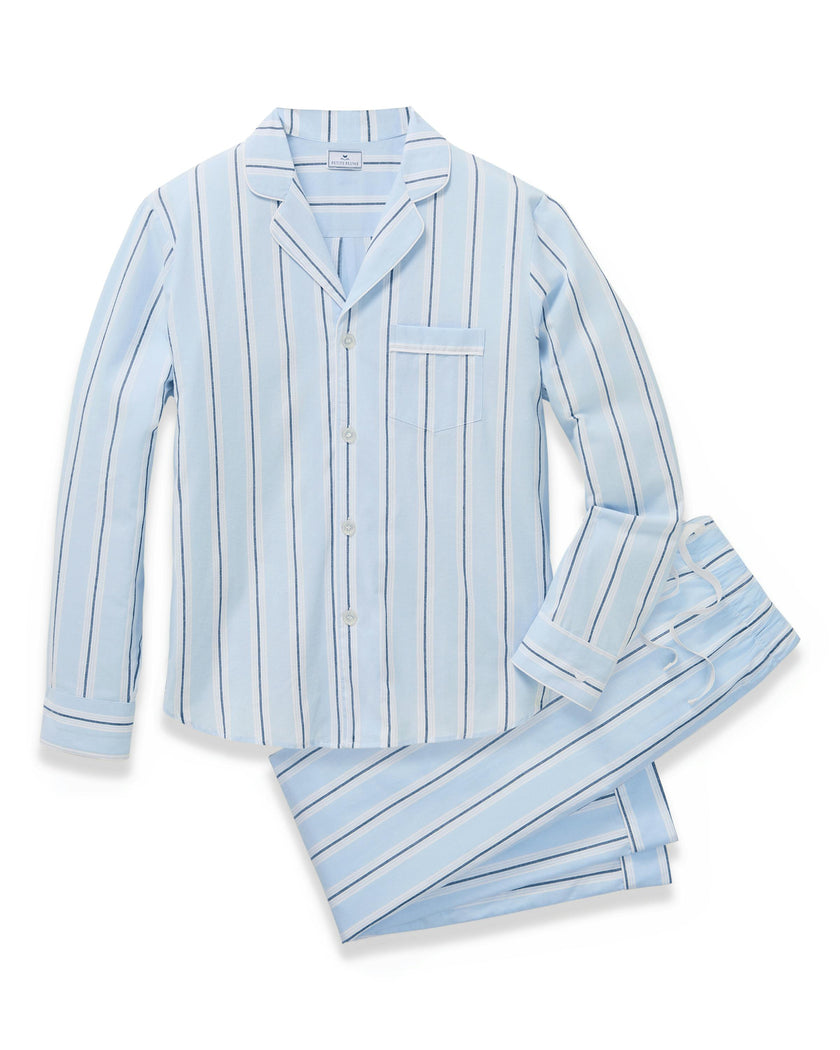 Men's Twill Pajama Set in Coastal Stripe