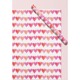 Pink Watercolor Hearts Gift Wrap