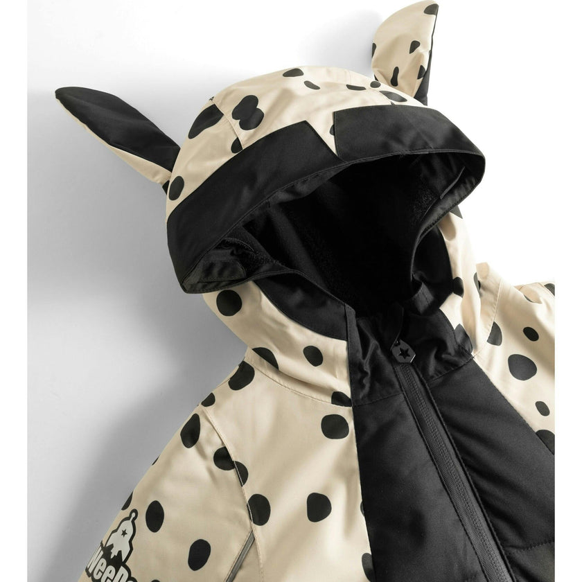 Puppydo Adjustable Hood Waterproof Zipper Snowsuit, Beige