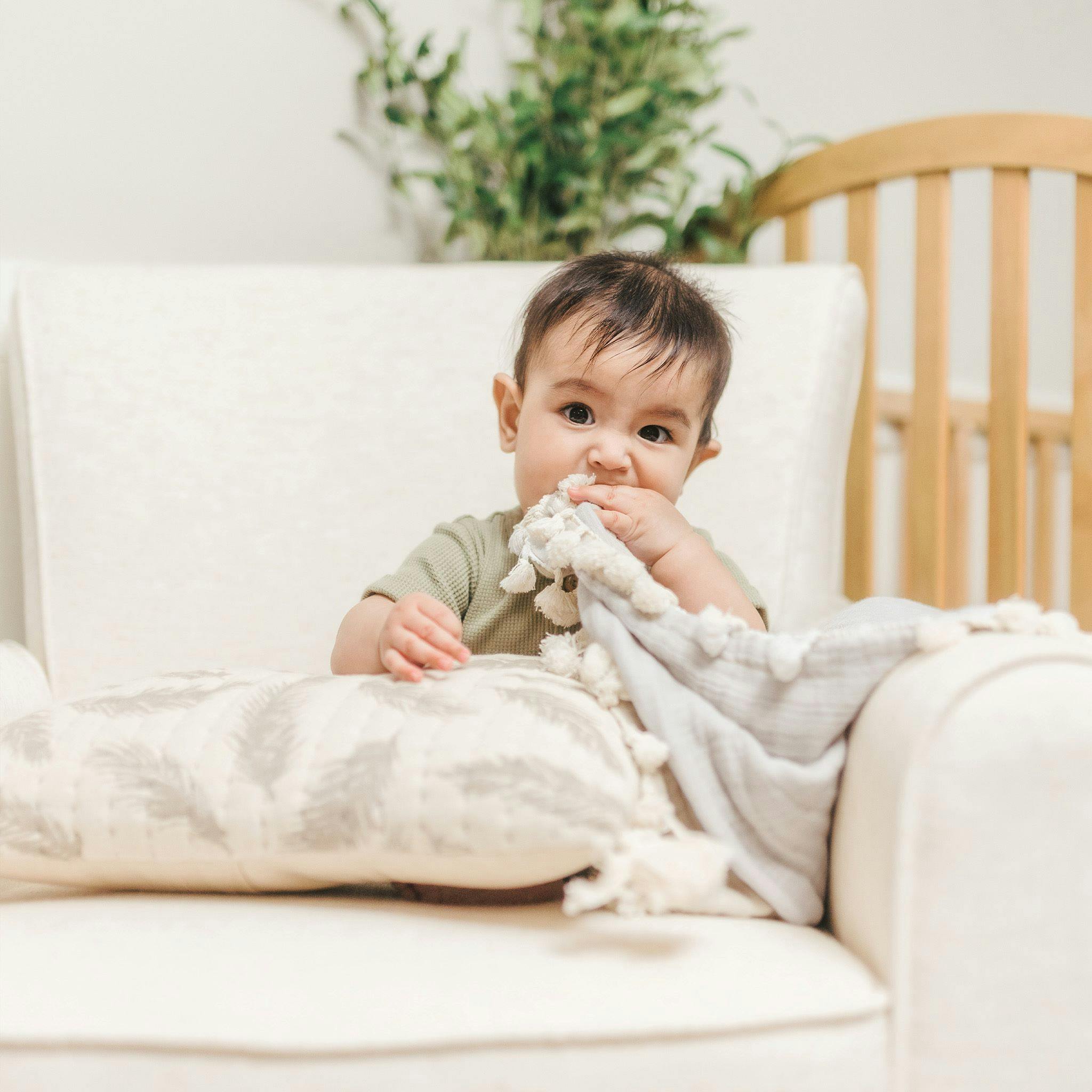 6-Layer Cotton Muslin Baby Blanket (Moonstone Grey)