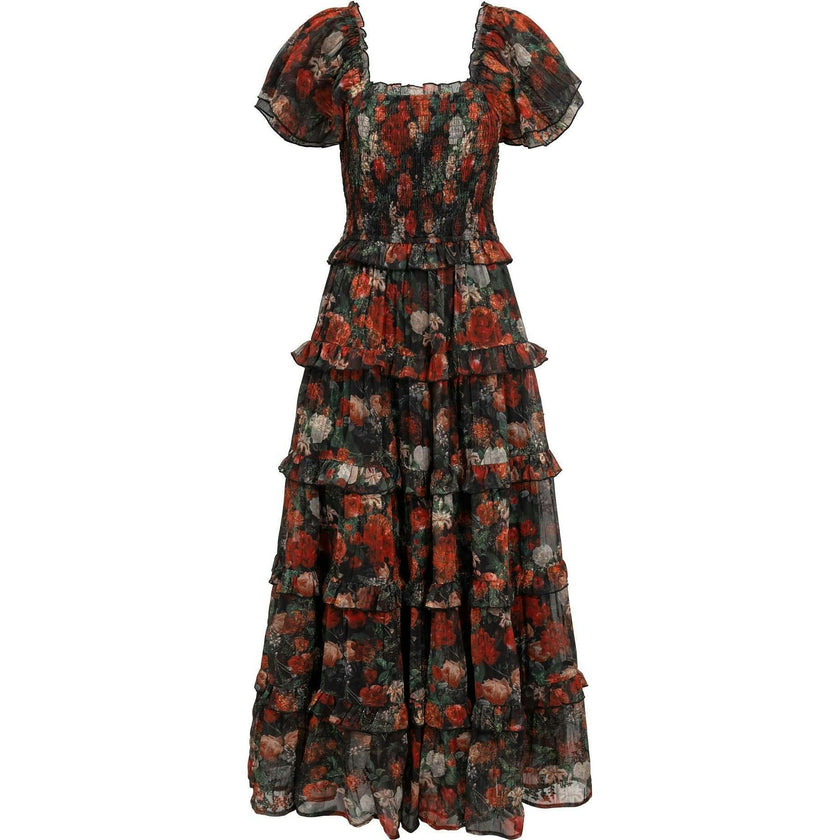 Winnie Dress in Midnight Roses