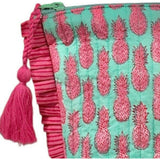 La Plage Ruffle Pouch Pineapple Crush Pink