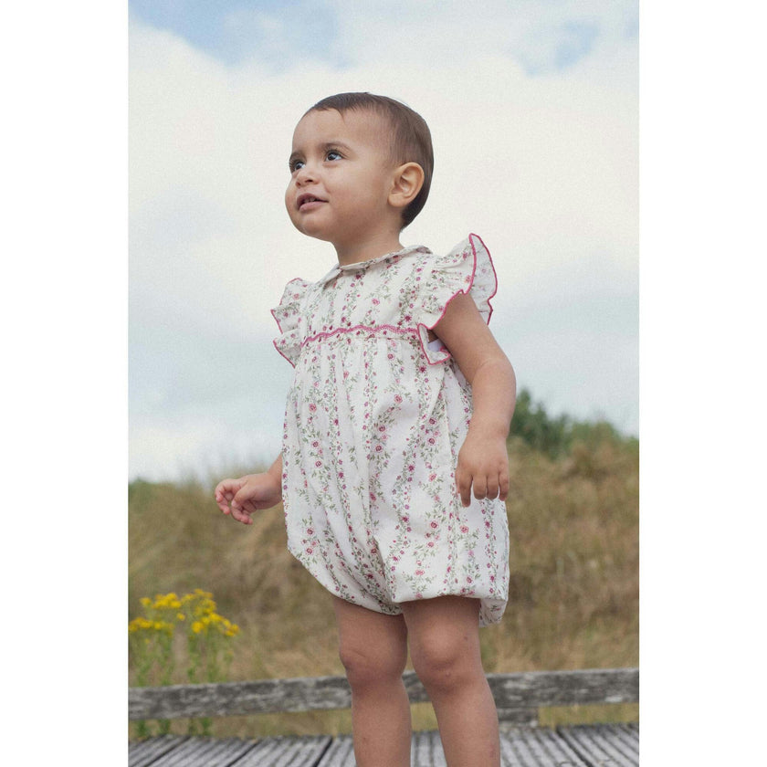 Romper Gilda Hand-Smocked Roses Farandole, Florals