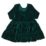 Girls Pearl Dress - Evergreen Velour