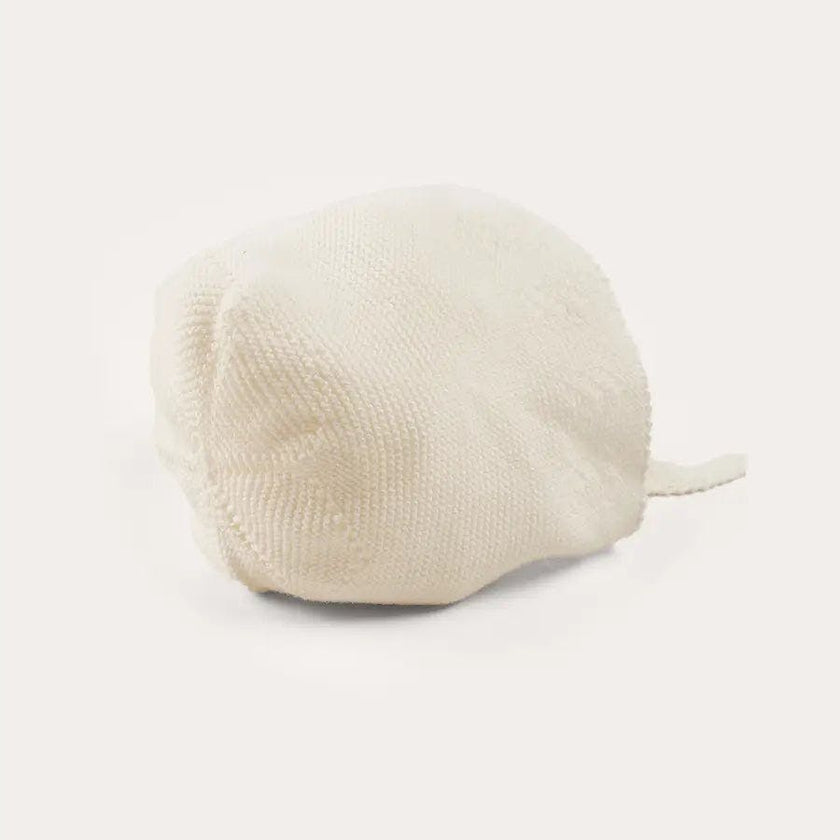 Openwork Cotton Knitted Bonnet in Cream (S-L)