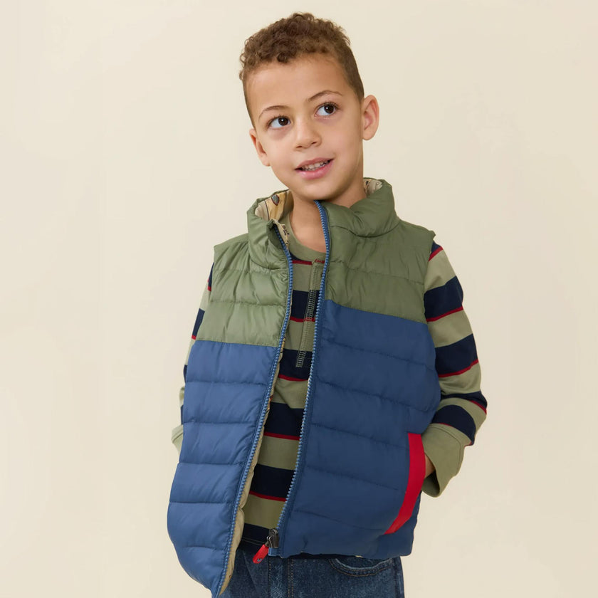 Boys Reversible Riley Vest - Space Rocket