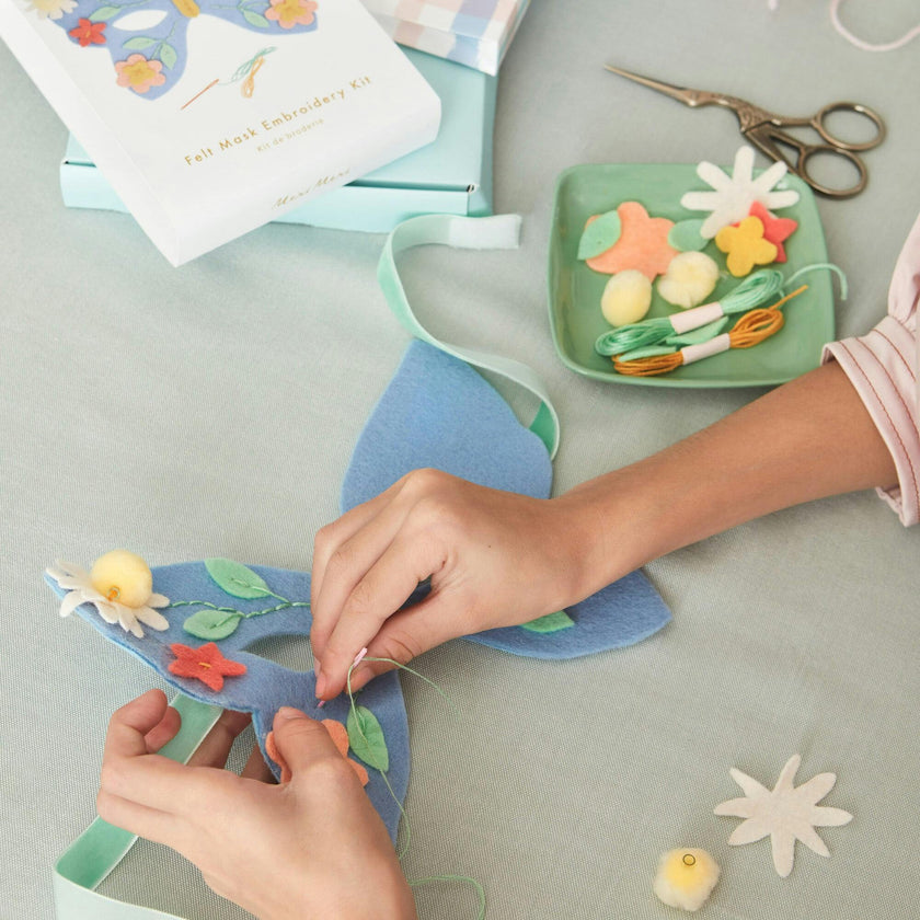 Flower Embroidery Butterfly Mask Kit